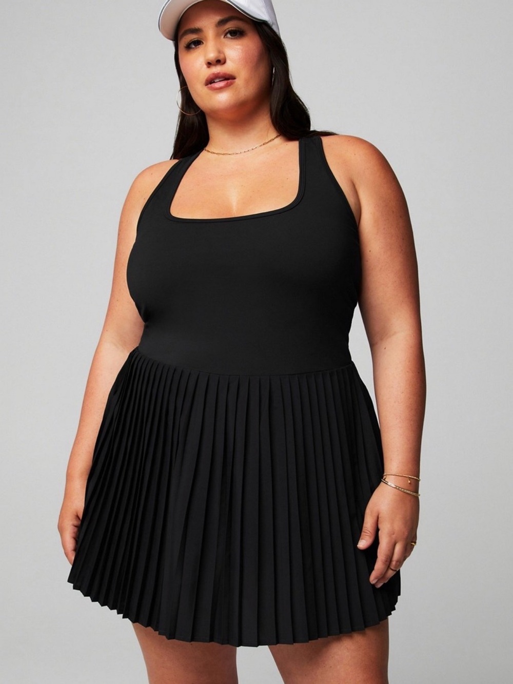 Fabletics Black Pleated Tennis Dress
